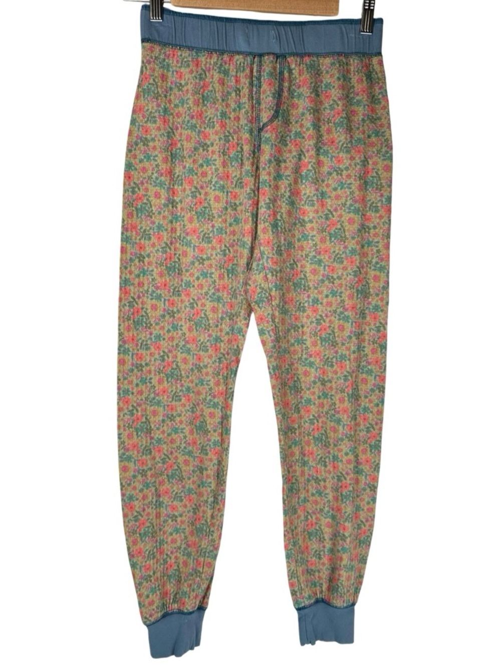 Natural Life Floral Print Waffle Knit Thermal Lounge Jogger Pajama Pants Small
